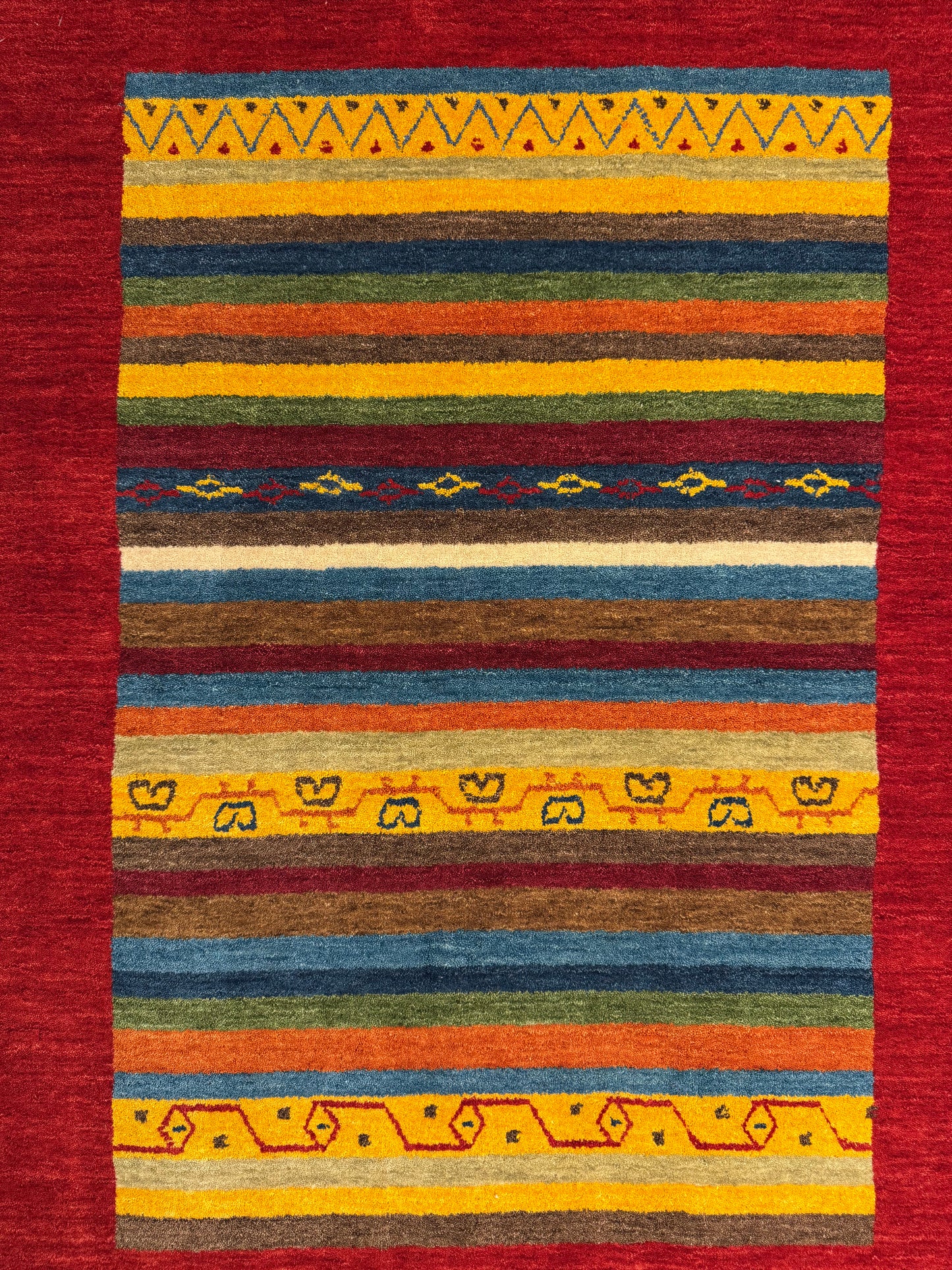 Color Loom El Dokuma Halı CL-0002 | Renkli Bohem ve Etnik Desenli Türk Halısı, El Yapımı Dekoratif Kilim, Modern Vintage Halı