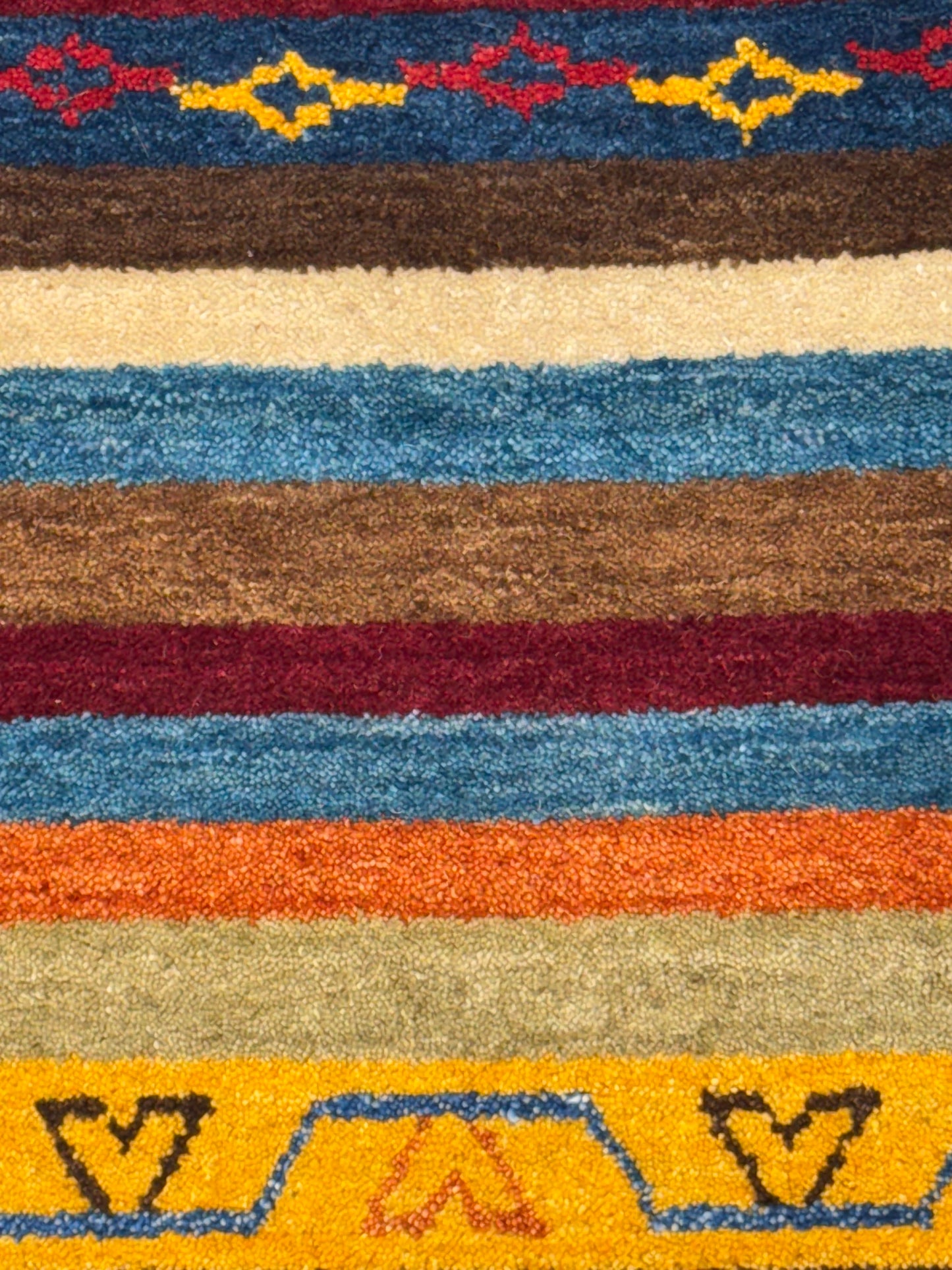 Color Loom El Dokuma Halı CL-0005 | Renkli Bohem ve Etnik Desenli Türk Halısı, El Yapımı Dekoratif Kilim, Modern Vintage Halı