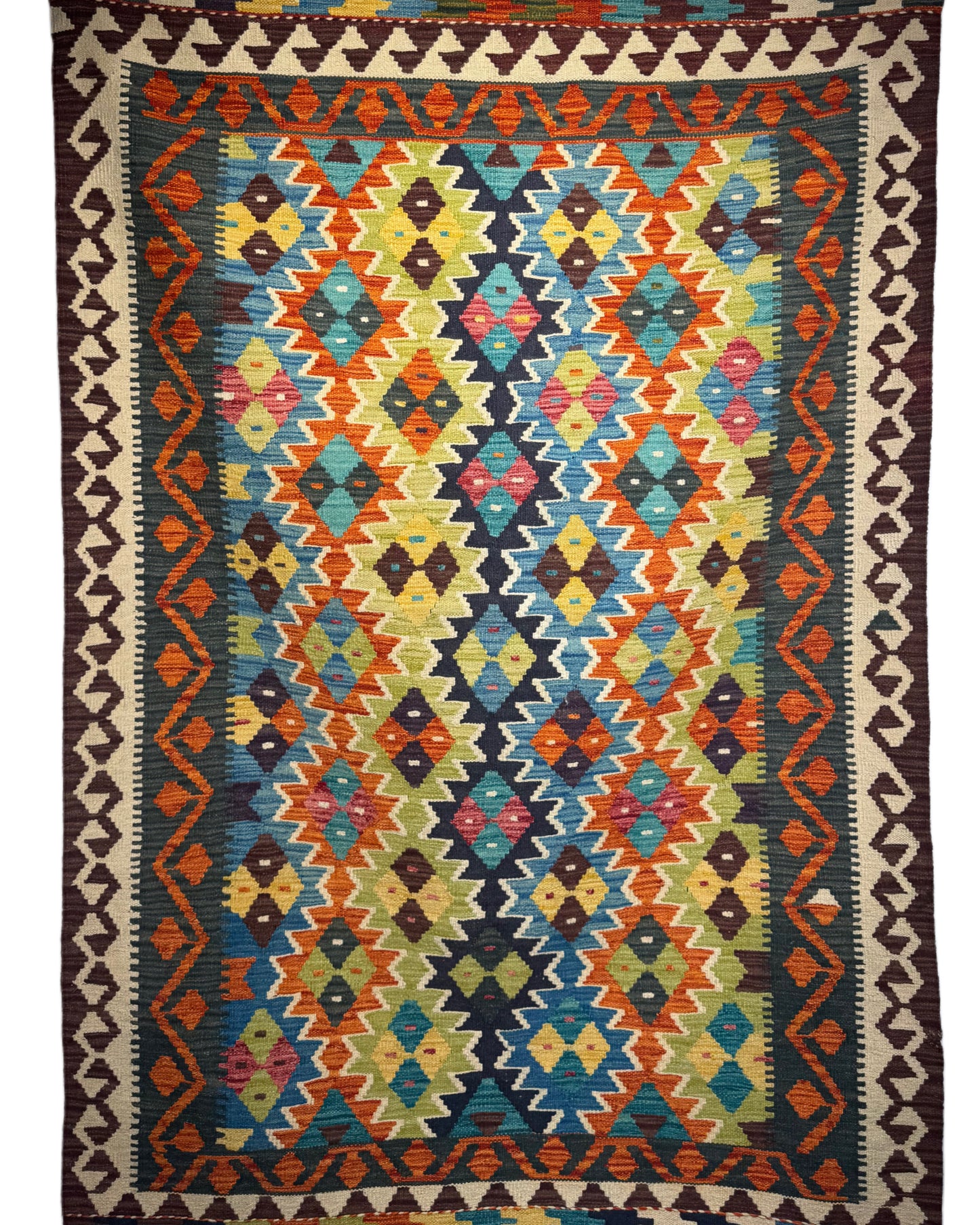 Nomad Glow El Dokuma Kilim – Canlı Renkli Geometrik Desenli Otantik Kilim (1.30 x 1.90 m) | NG-0024