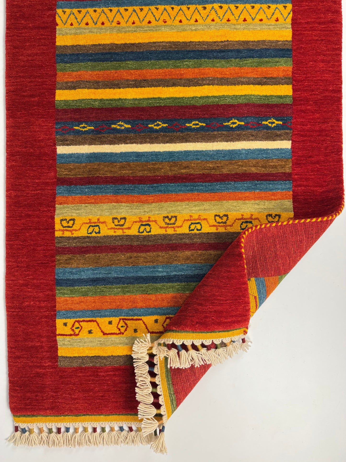 Color Loom El Dokuma Halı CL-0002 | Renkli Bohem ve Etnik Desenli Türk Halısı, El Yapımı Dekoratif Kilim, Modern Vintage Halı