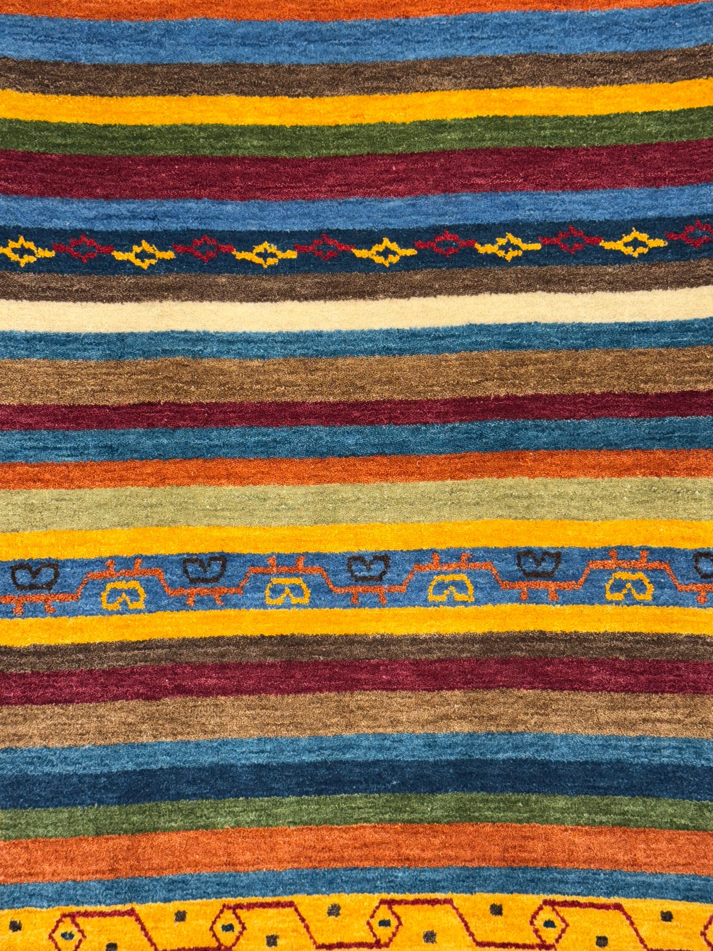 Color Loom El Dokuma Halı CL-0003 | Renkli Bohem ve Etnik Desenli Türk Halısı, El Yapımı Dekoratif Kilim, Modern Vintage Halı