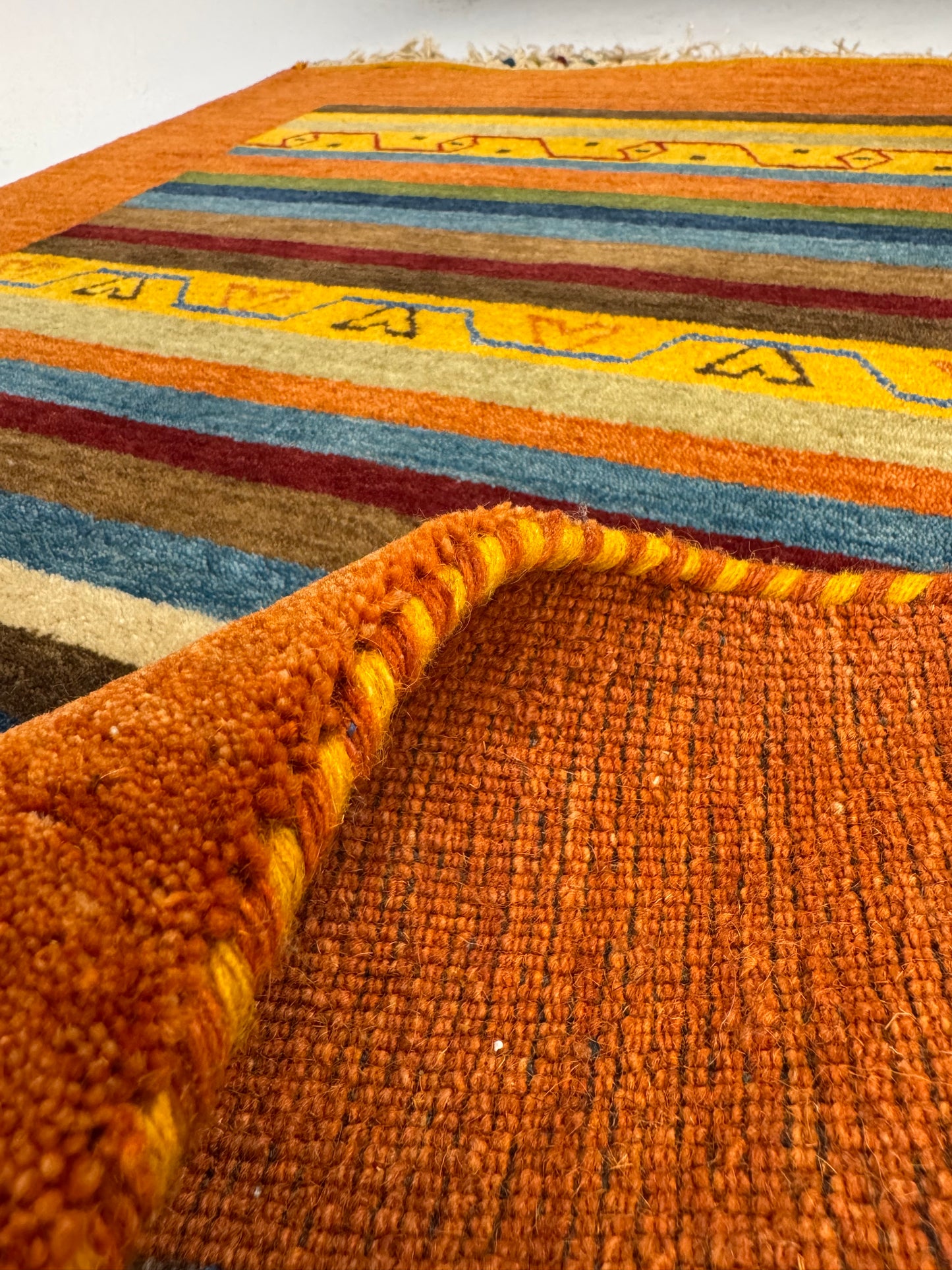 Color Loom El Dokuma Halı CL-0005 | Renkli Bohem ve Etnik Desenli Türk Halısı, El Yapımı Dekoratif Kilim, Modern Vintage Halı