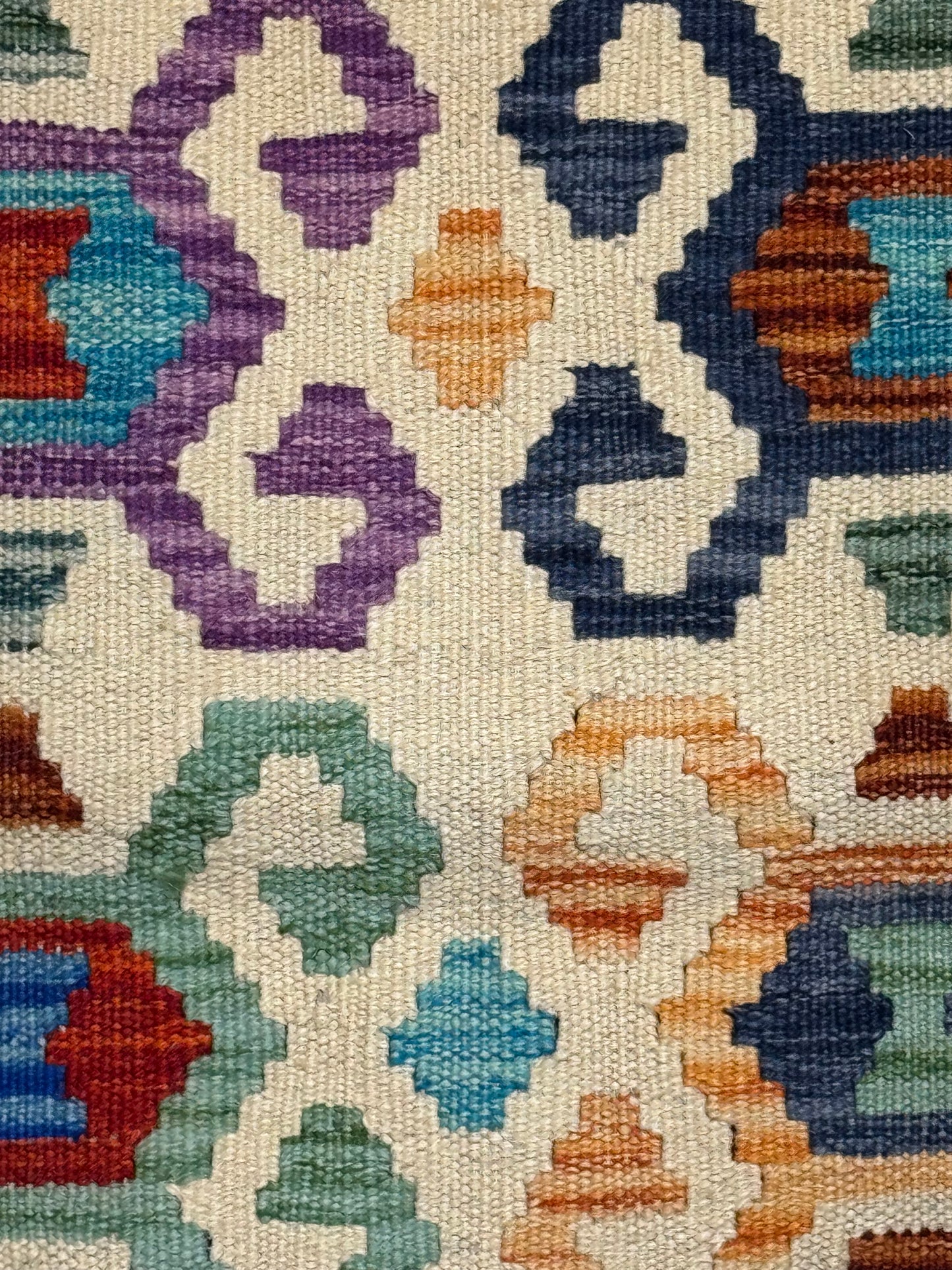 Nomad Glow El Dokuma Kilim – Krem Zemin Çok Renkli Otantik Desenli Kilim (0.83 x 1.25 m) | NG-0019
