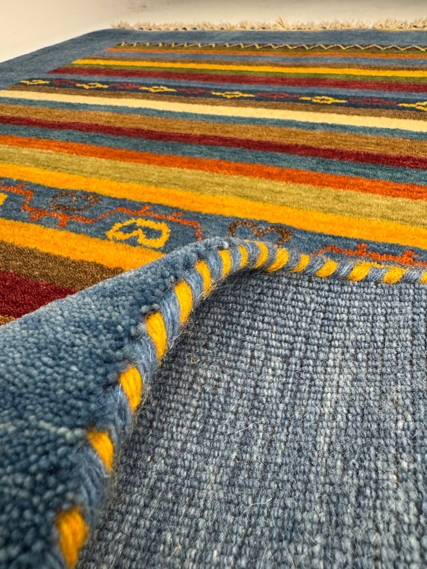 Color Loom El Dokuma Halı CL-0004 | Renkli Bohem ve Etnik Desenli Türk Halısı, El Yapımı Dekoratif Kilim, Modern Vintage Halı