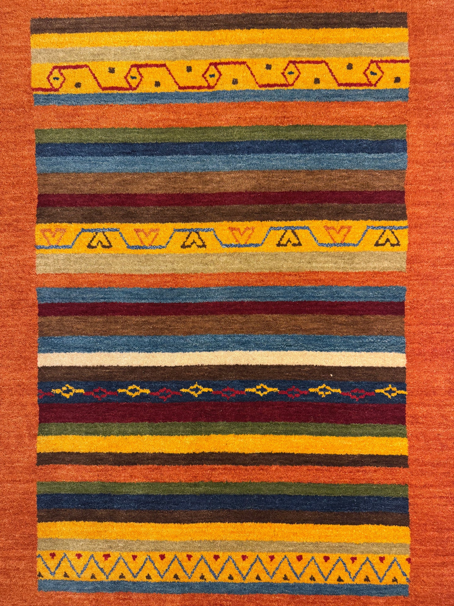 Color Loom El Dokuma Halı CL-0005 | Renkli Bohem ve Etnik Desenli Türk Halısı, El Yapımı Dekoratif Kilim, Modern Vintage Halı