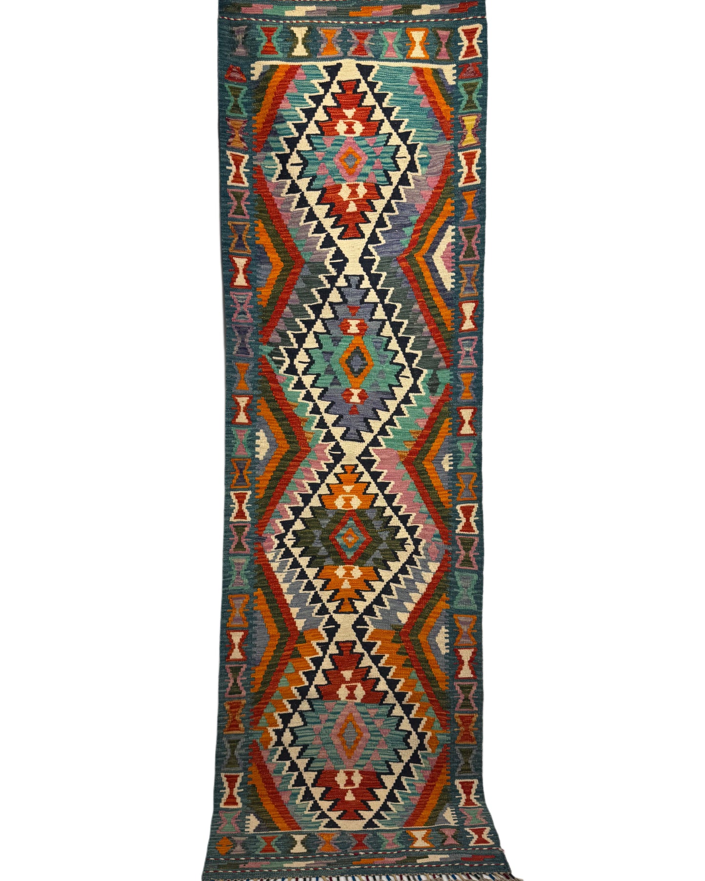 Nomad Glow El Dokuma Kilim – Canlı Geometrik ve Etnik Desenli Otantik Kilim (0.82 x 2.81 m) | NG-0027