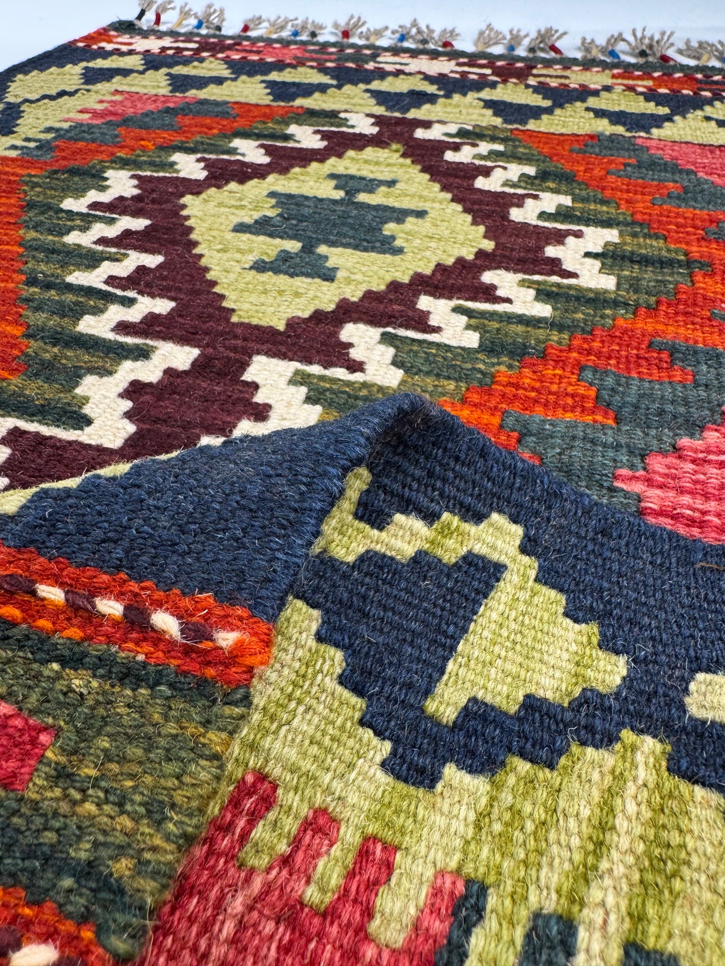 El Dokuma Küçük Kilim – Otantik Geometrik Desenli Dekoratif Halı (0.60 x 0.88 m) | Nomad Glow Serisi NG-0006