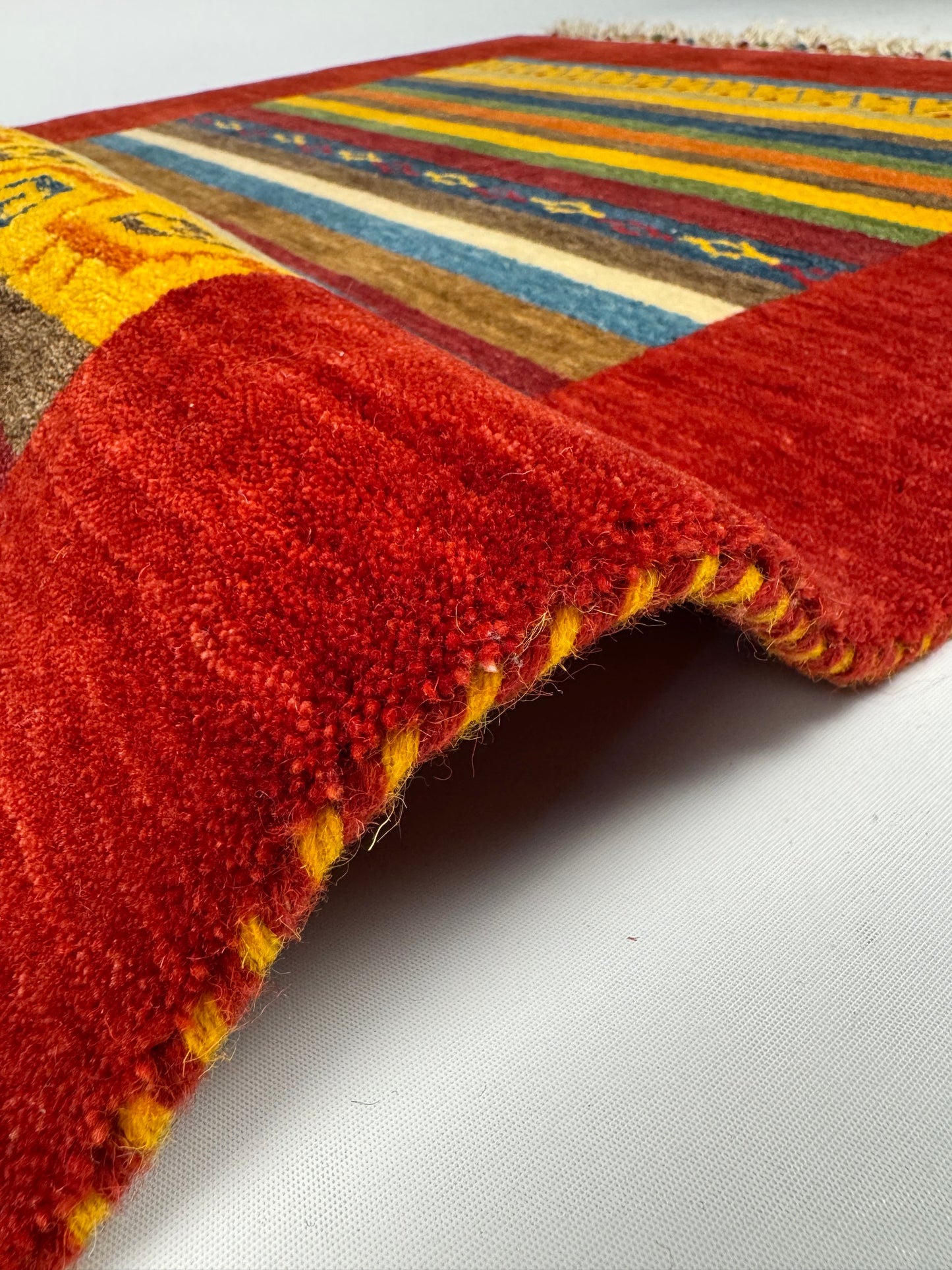 Color Loom El Dokuma Halı CL-0002 | Renkli Bohem ve Etnik Desenli Türk Halısı, El Yapımı Dekoratif Kilim, Modern Vintage Halı