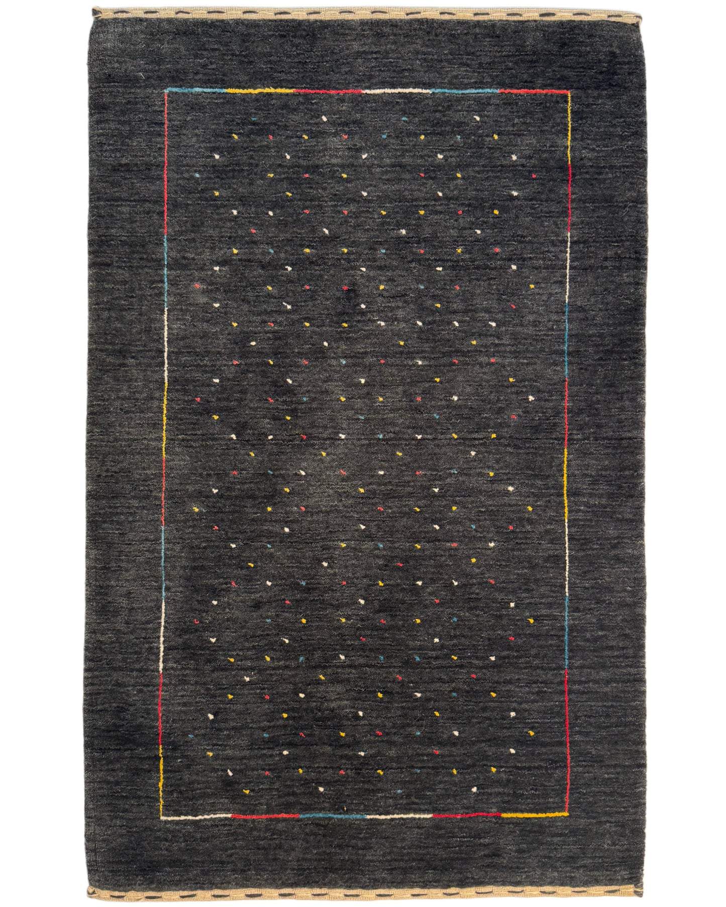 Color Loom El Dokuma Halı CL-0011 | Gri Minimalist Motifli El Yapımı Türk Halısı, Modern Vintage Dekoratif Kilim
