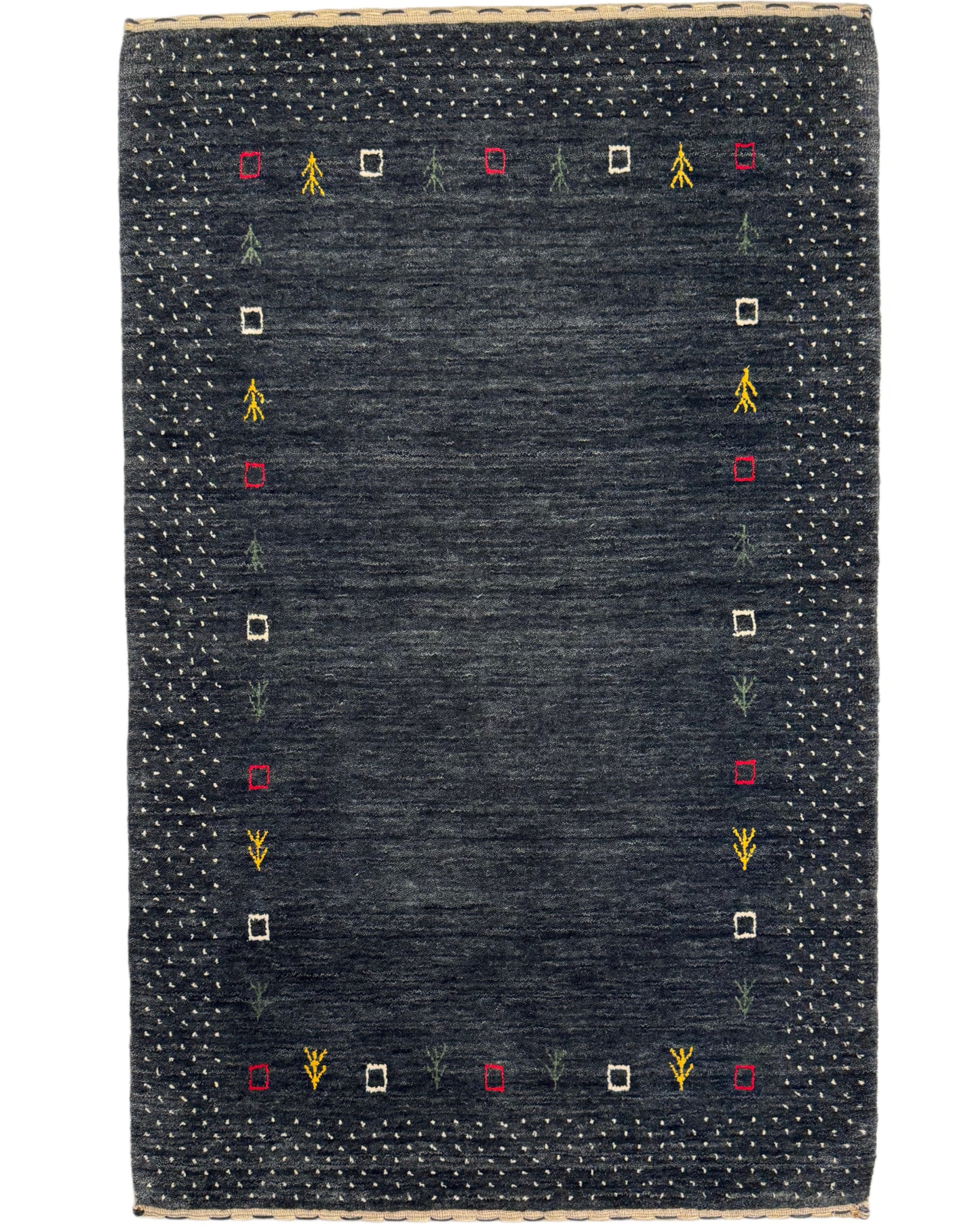 Color Loom El Dokuma Halı CL-0019 | Gri Motifli El Yapımı Türk Halısı, Modern Vintage Dekoratif Kilim