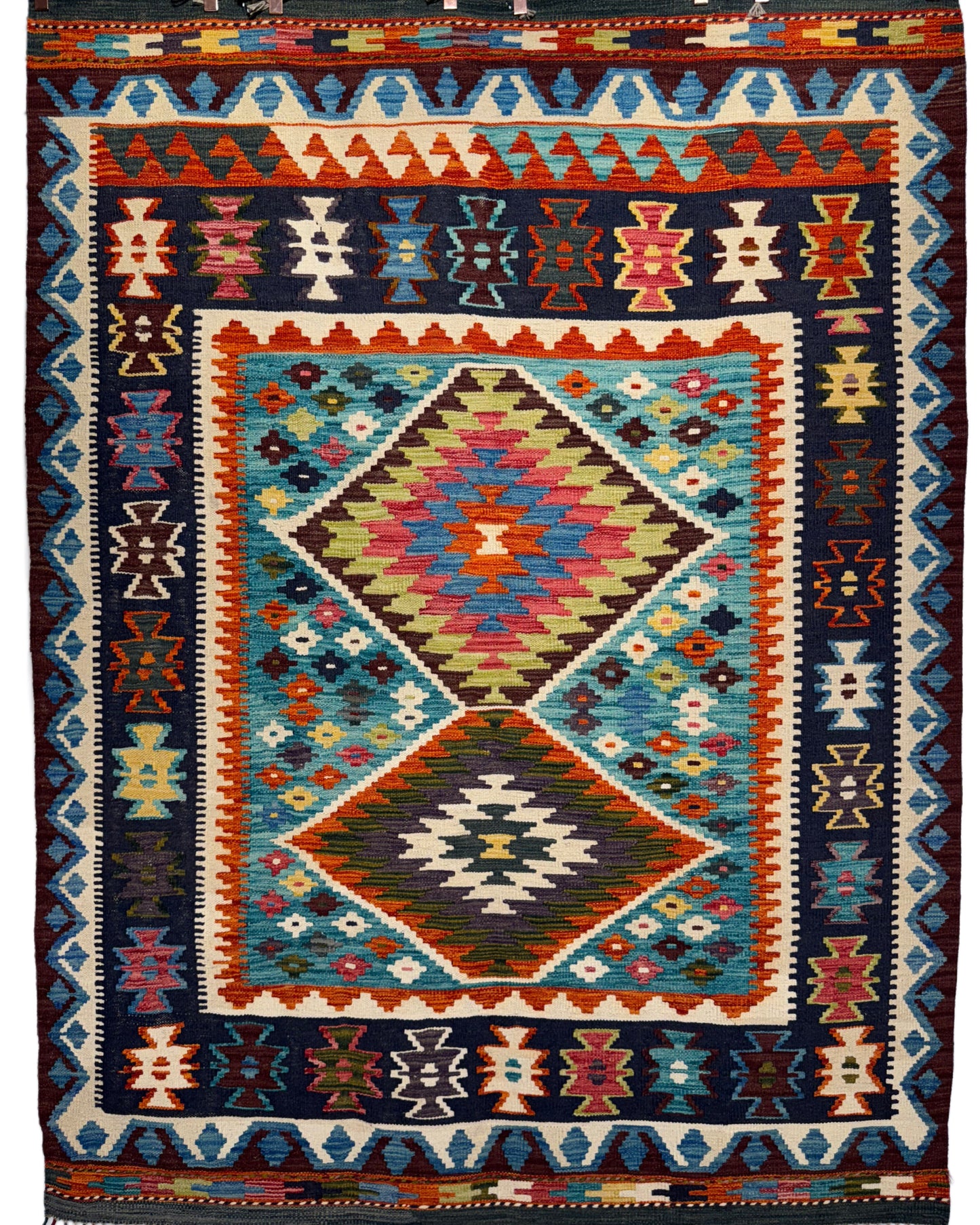 Nomad Glow El Dokuma Kilim – Çerçeve Desenli Canlı Geometrik Otantik Kilim (1.50 x 2.00 m) | NG-0034