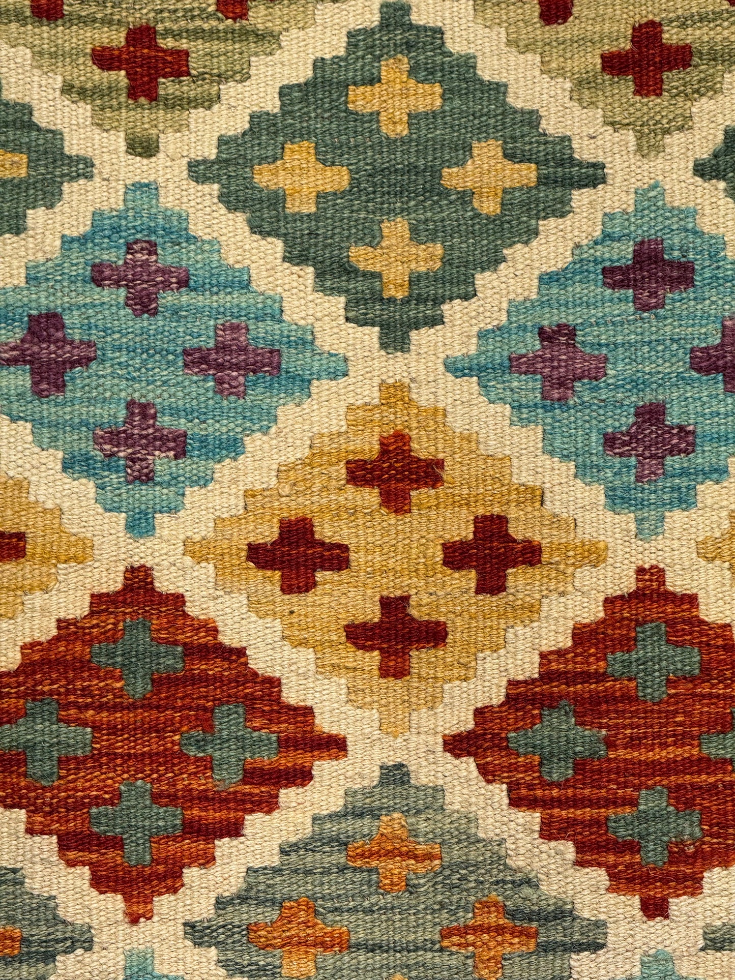 El Dokuma Uzun Kilim – Çok Renkli Geometrik Desenli Otantik Dekoratif Halı (0.51 x 1.43 m) | Nomad Glow Serisi NG-0013