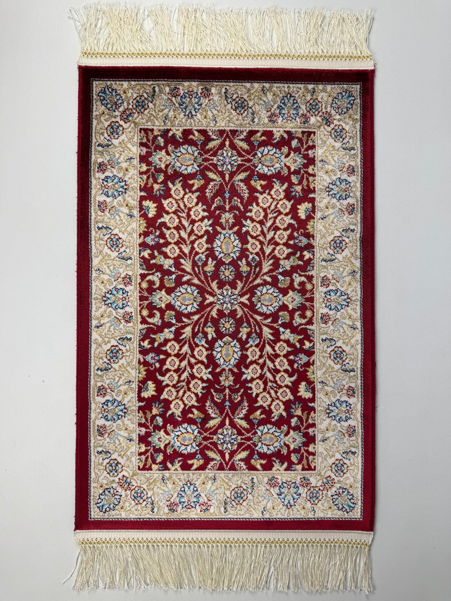 Silken Echo İpeksi Dokuma Halı – Bordo Zeminli Klasik Çiçek Motifli Halı (0.40 x 0.60 m) | SE-0044