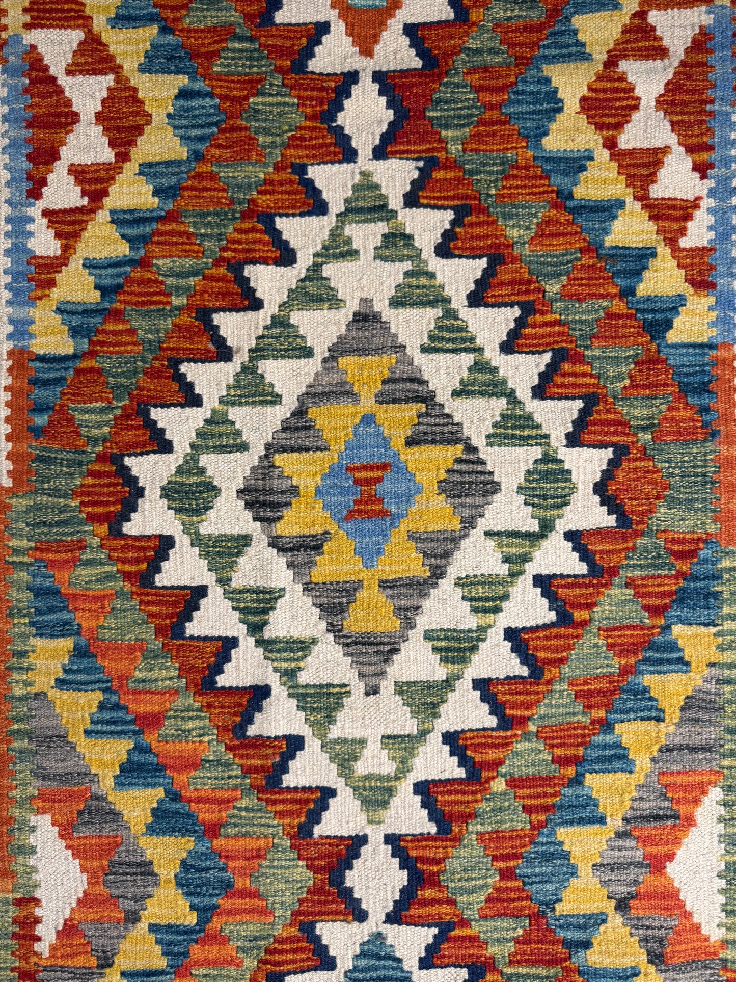 Nomad Glow El Dokuma Kilim – Canlı Renkli Geometrik ve Etnik Desenli Otantik Kilim (0.80 x 2.59 m) | NG-0028