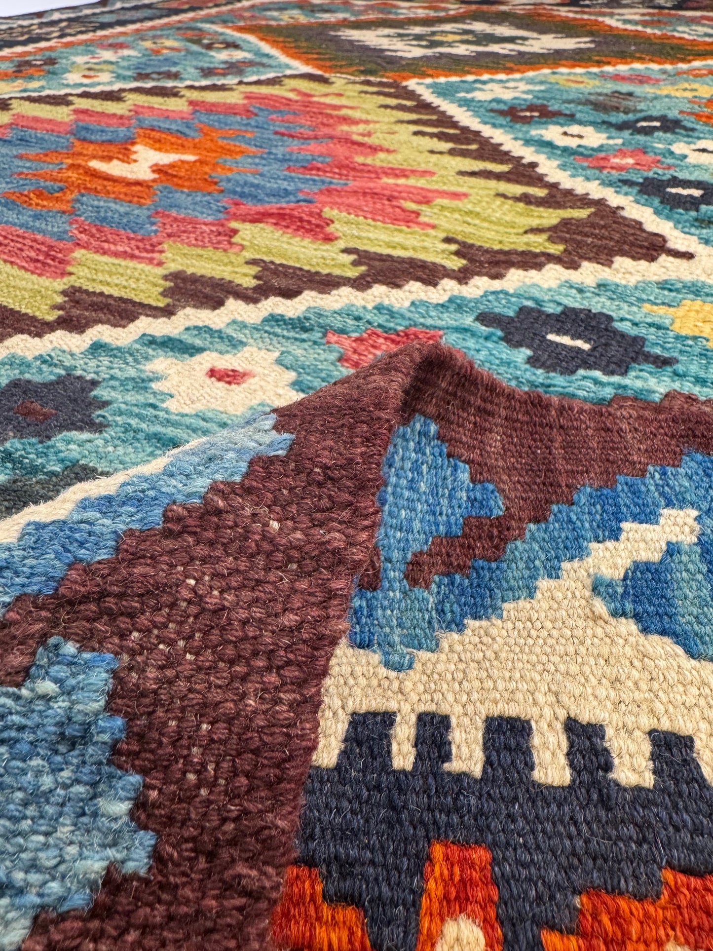 Nomad Glow El Dokuma Kilim – Çerçeve Desenli Canlı Geometrik Otantik Kilim (1.50 x 2.00 m) | NG-0034