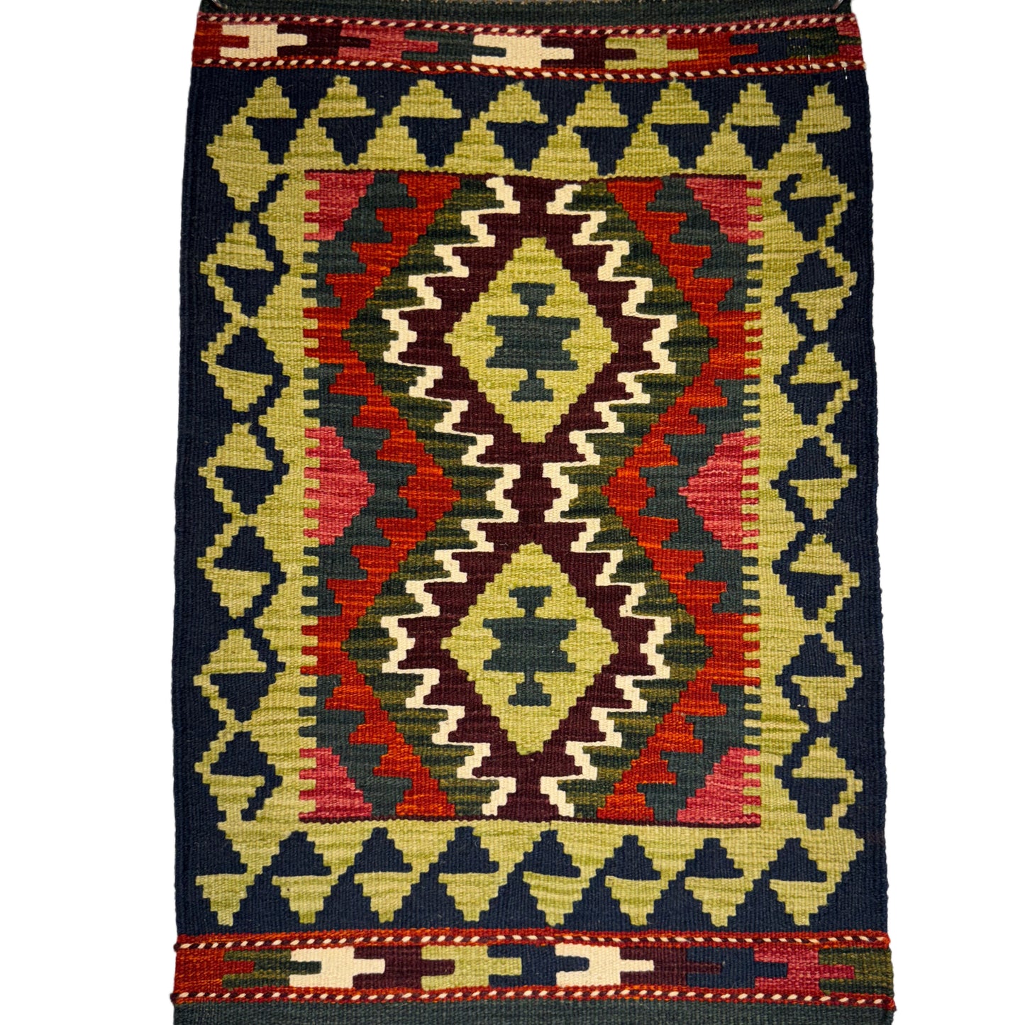 El Dokuma Küçük Kilim – Otantik Geometrik Desenli Dekoratif Halı (0.60 x 0.88 m) | Nomad Glow Serisi NG-0006