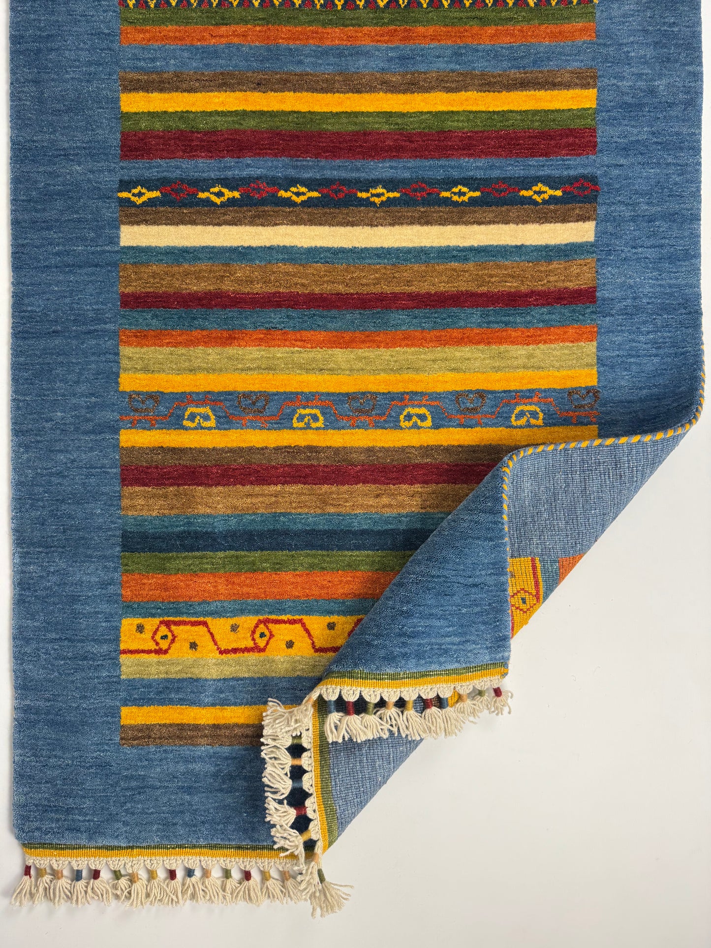 Color Loom El Dokuma Halı CL-0004 | Renkli Bohem ve Etnik Desenli Türk Halısı, El Yapımı Dekoratif Kilim, Modern Vintage Halı