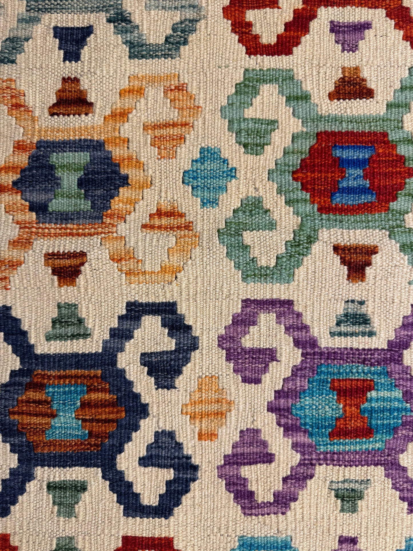 Nomad Glow El Dokuma Kilim – Krem Zemin Çok Renkli Otantik Desenli Kilim (0.83 x 1.25 m) | NG-0019