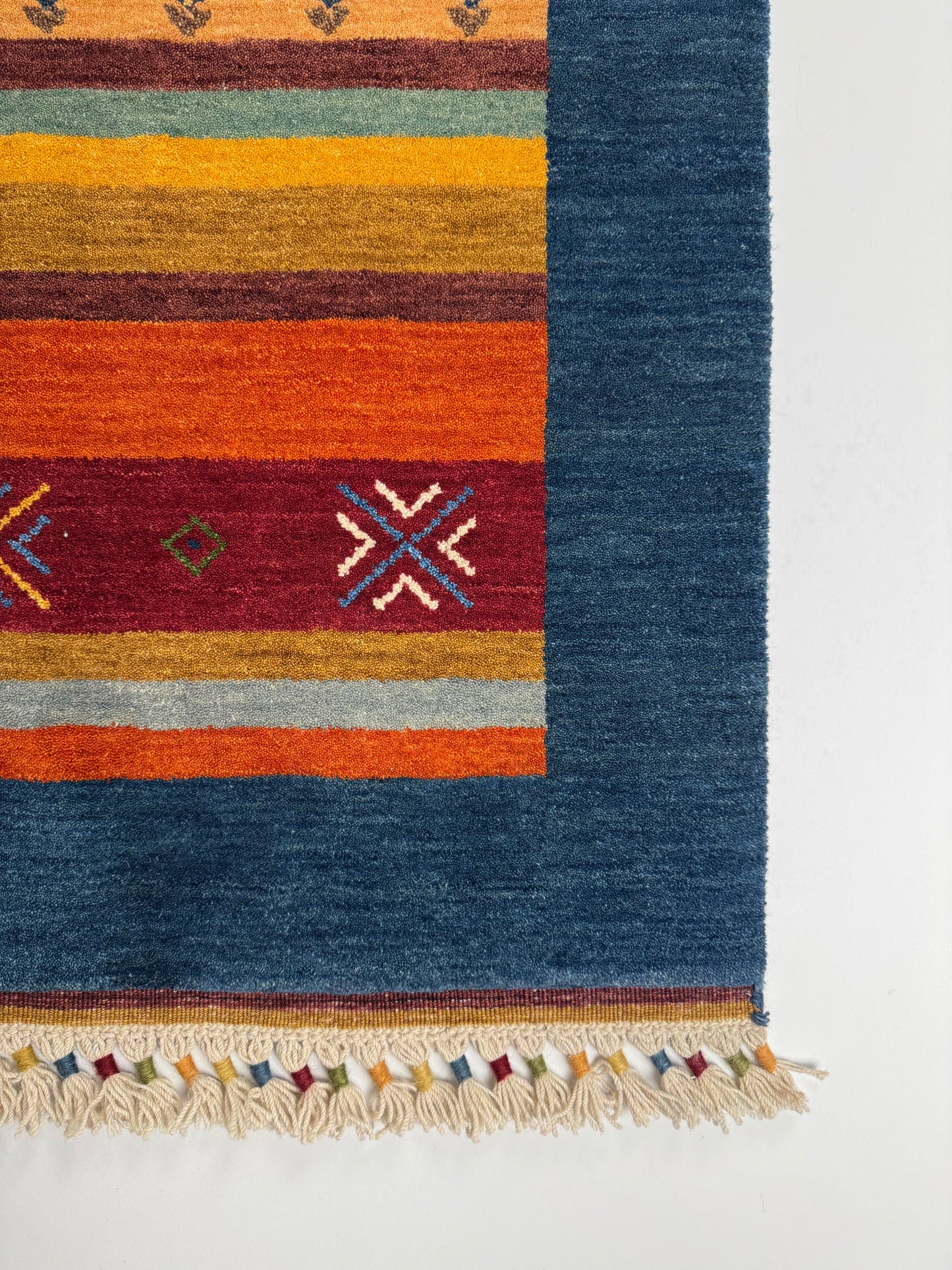Color Loom El Dokuma Halı CL-0001 | Renkli Bohem ve Etnik Desenli Türk Halısı, El Yapımı Dekoratif Kilim, Modern Vintage Halı