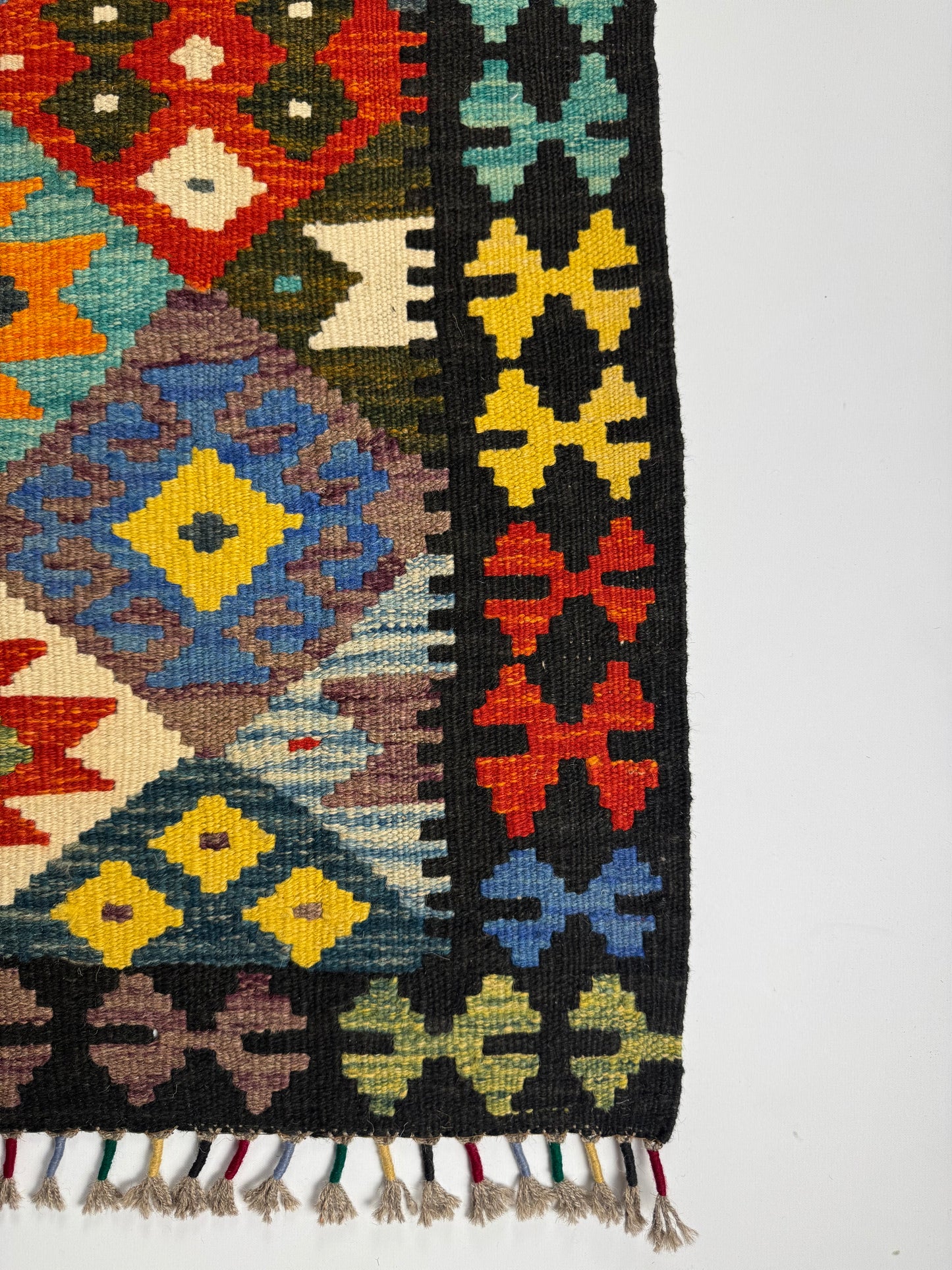 Nomad Glow El Dokuma Kilim – Renkli Geometrik Desenli Otantik Kilim (1.16 x 1.71 m) | NG-0023