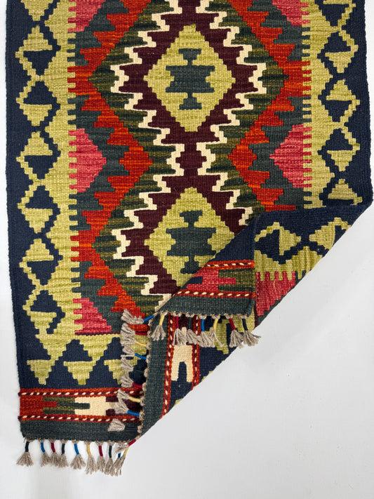 El Dokuma Küçük Kilim – Otantik Geometrik Desenli Dekoratif Halı (0.60 x 0.88 m) | Nomad Glow Serisi NG-0006