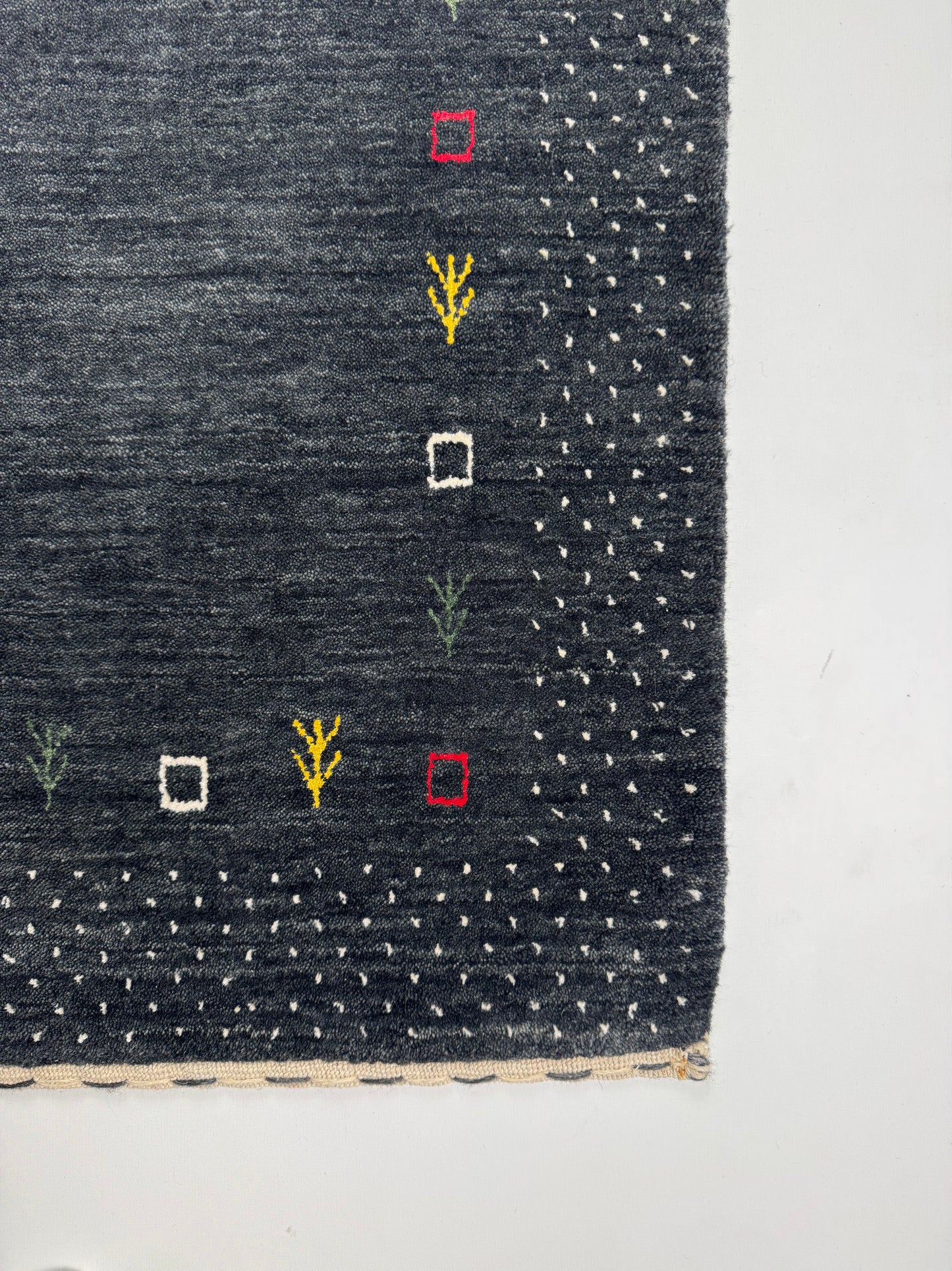 Color Loom El Dokuma Halı CL-0019 | Gri Motifli El Yapımı Türk Halısı, Modern Vintage Dekoratif Kilim