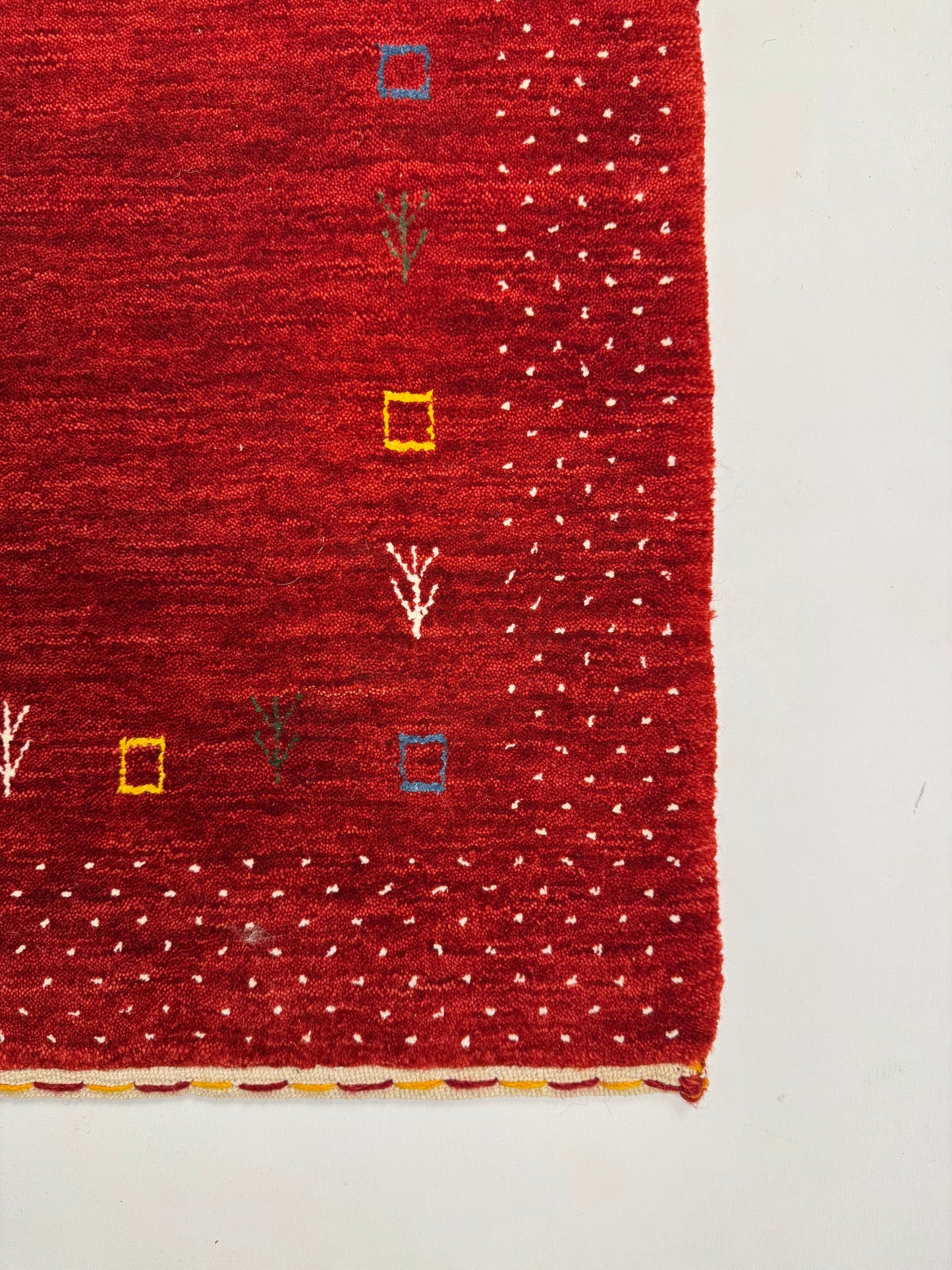 Color Loom El Dokuma Halı CL-0006 | Kırmızı Bohem ve Etnik Desenli Türk Halısı, El Yapımı Dekoratif Kilim, Modern Vintage Halı