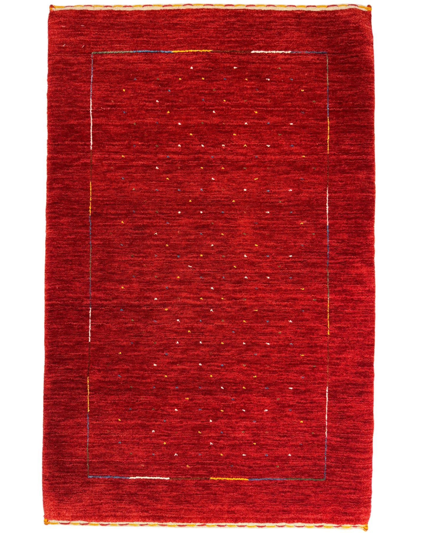 Color Loom El Dokuma Halı CL-0010 | Kırmızı Minimalist El Yapımı Türk Halısı, Modern Vintage Dekoratif Kilim