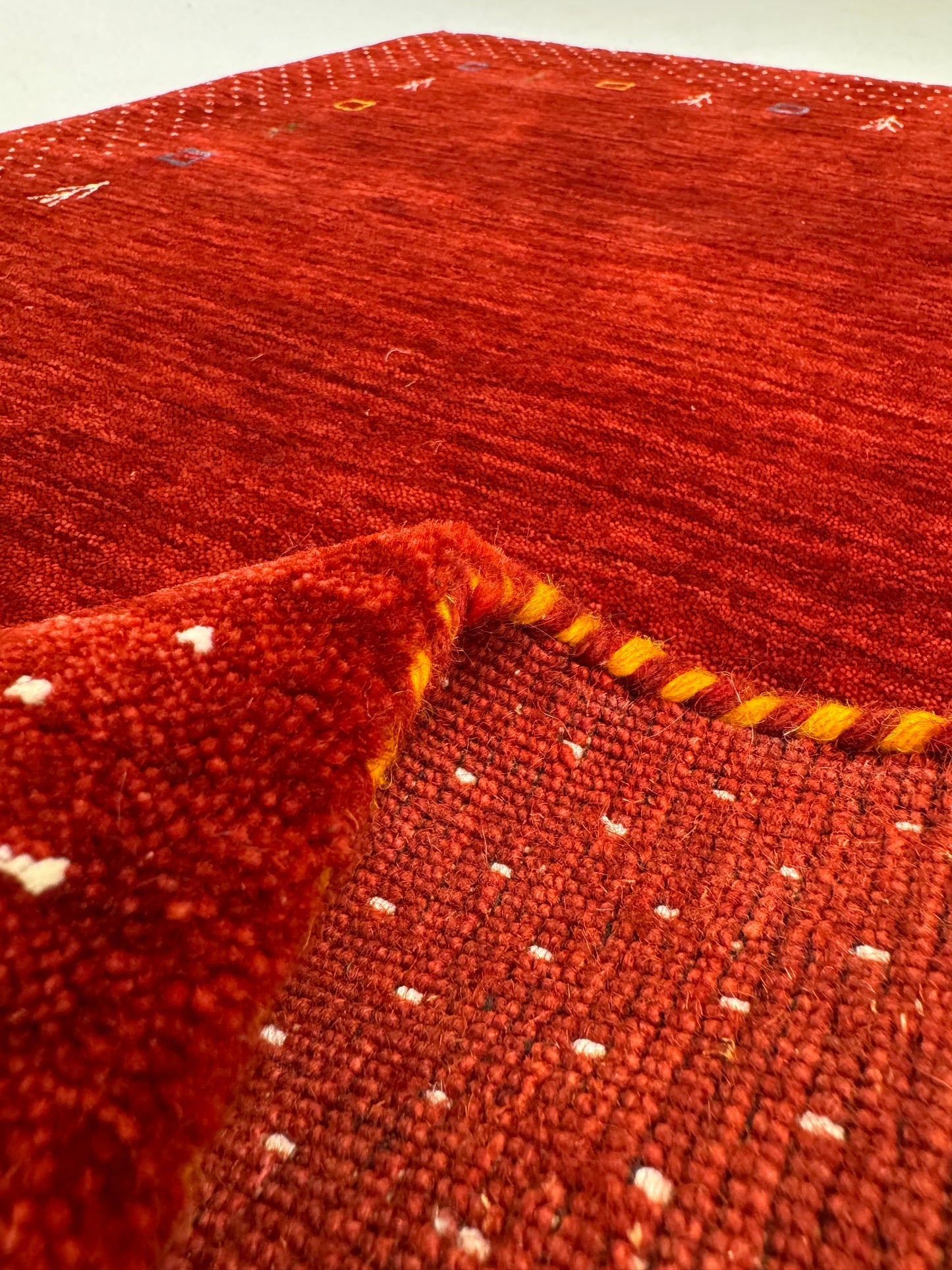 Color Loom El Dokuma Halı CL-0006 | Kırmızı Bohem ve Etnik Desenli Türk Halısı, El Yapımı Dekoratif Kilim, Modern Vintage Halı