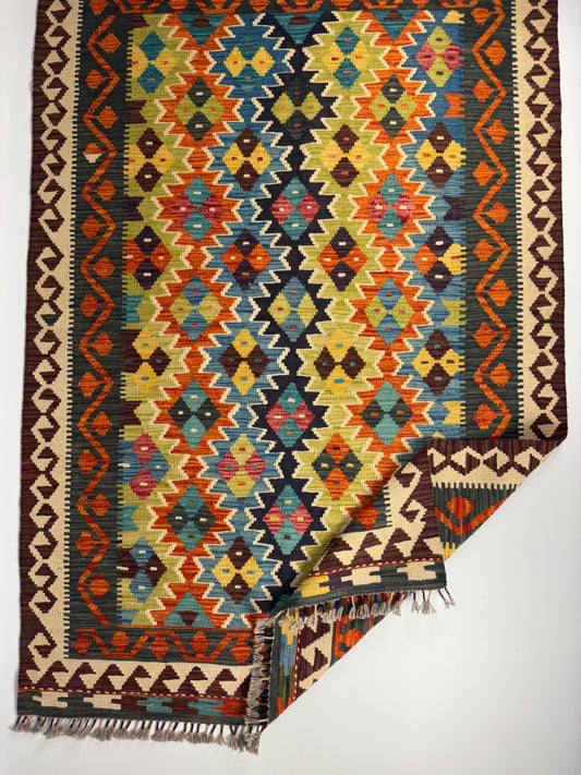 Nomad Glow El Dokuma Kilim – Canlı Renkli Geometrik Desenli Otantik Kilim (1.30 x 1.90 m) | NG-0024