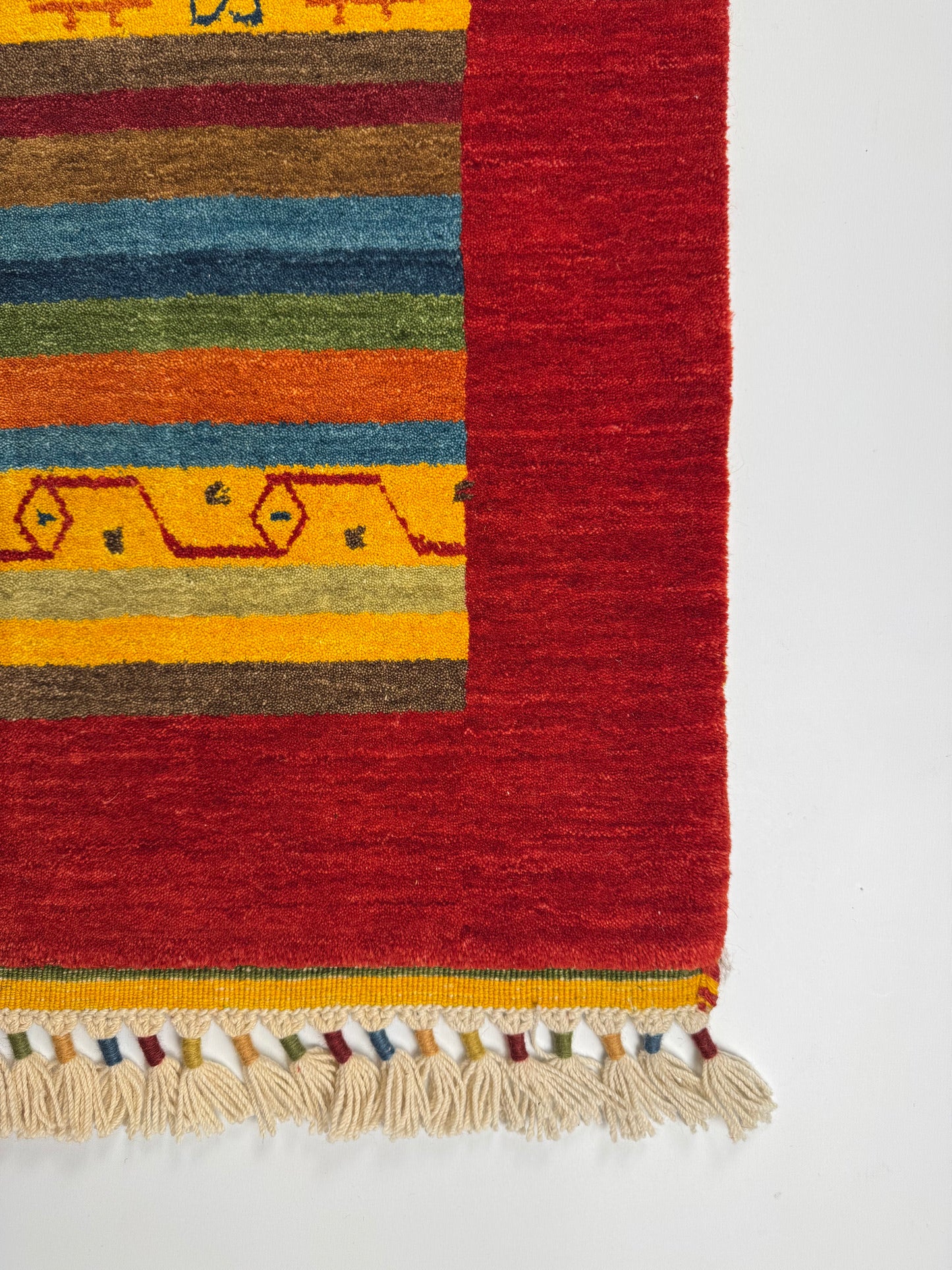 Color Loom El Dokuma Halı CL-0002 | Renkli Bohem ve Etnik Desenli Türk Halısı, El Yapımı Dekoratif Kilim, Modern Vintage Halı