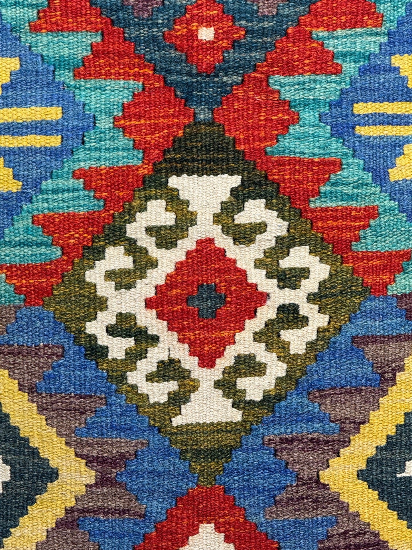 Nomad Glow El Dokuma Kilim – Renkli Geometrik Desenli Otantik Kilim (1.16 x 1.71 m) | NG-0023