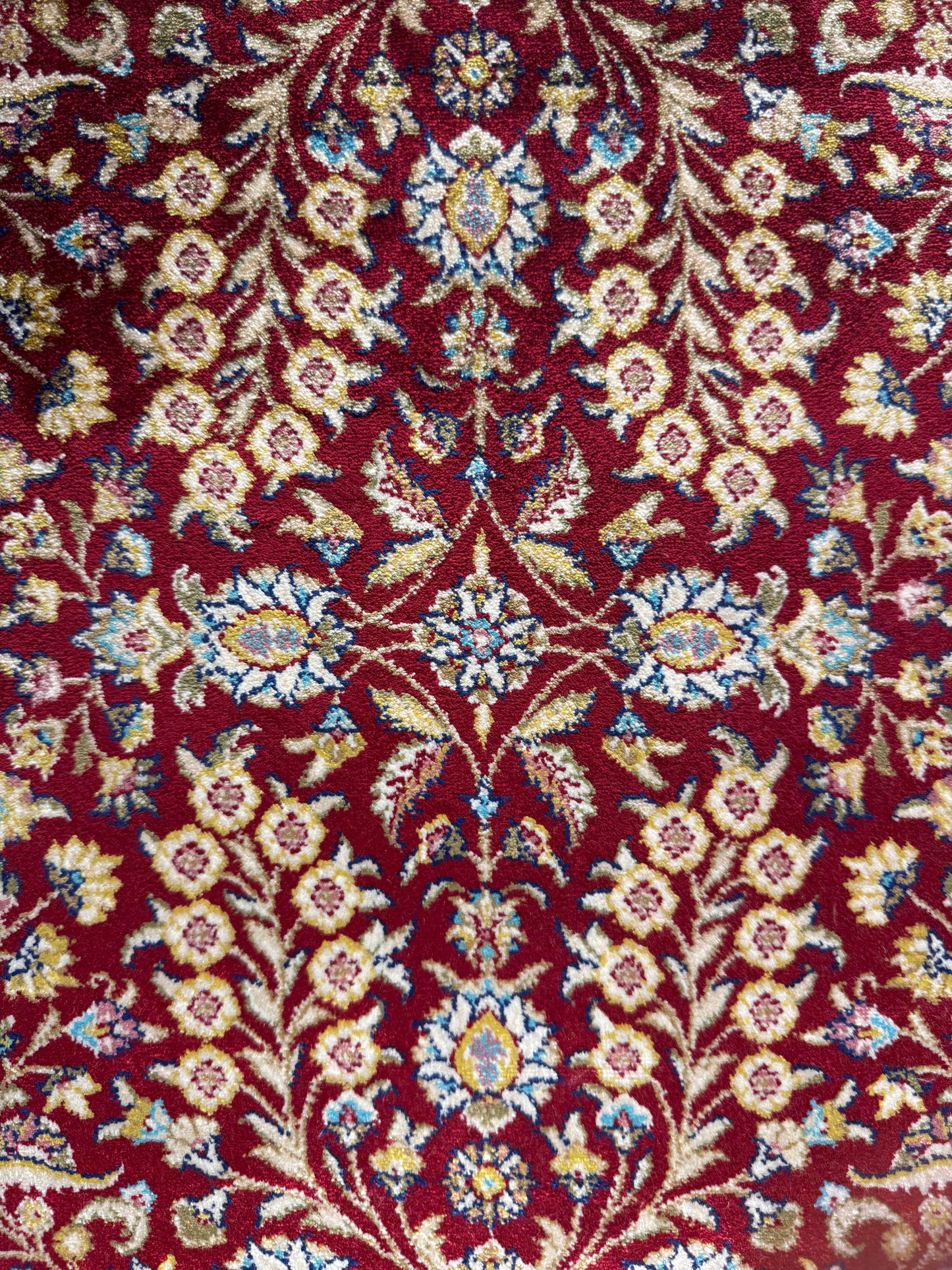 Silken Echo Halı – Bordo Krem İpeksi Dokulu Klasik Desenli Dekoratif Halı (0.80 x 1.25 m) | SE-0047