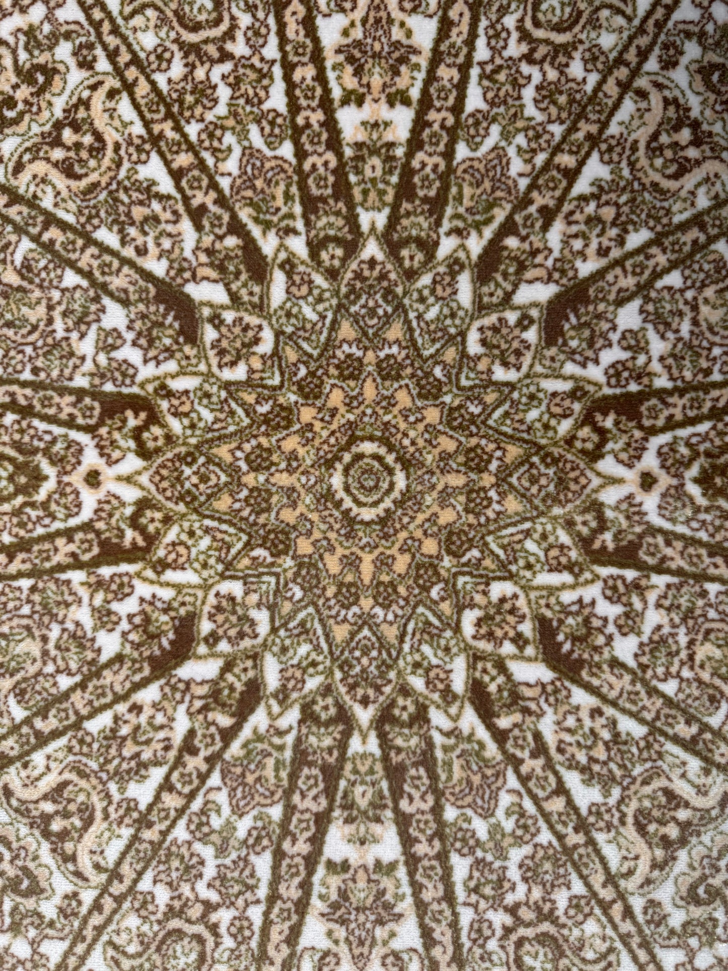 Silken Echo Halı – Altın Krem İpeksi Dokulu Büyük Motifli Klasik Dekoratif Halı (0.80 x 1.25 m) | SE-0051