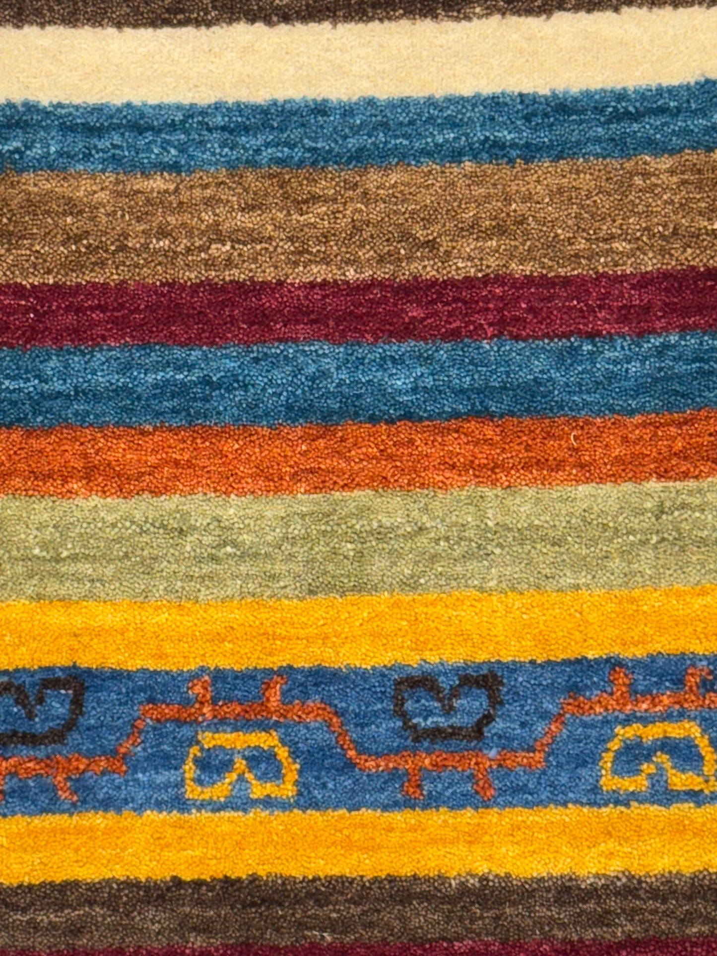 Color Loom El Dokuma Halı CL-0003 | Renkli Bohem ve Etnik Desenli Türk Halısı, El Yapımı Dekoratif Kilim, Modern Vintage Halı