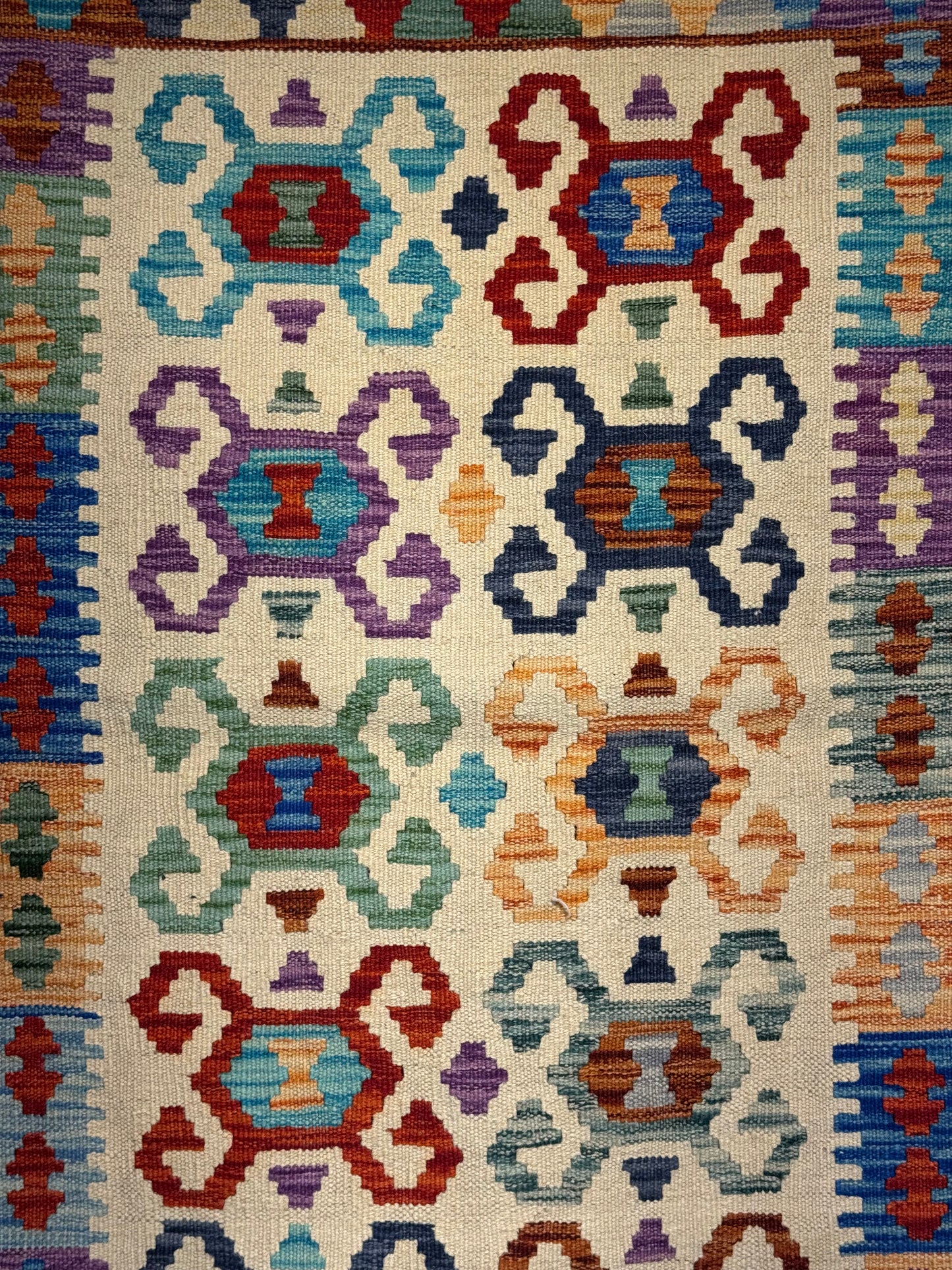 Nomad Glow El Dokuma Kilim – Krem Zemin Çok Renkli Otantik Desenli Kilim (0.83 x 1.25 m) | NG-0019